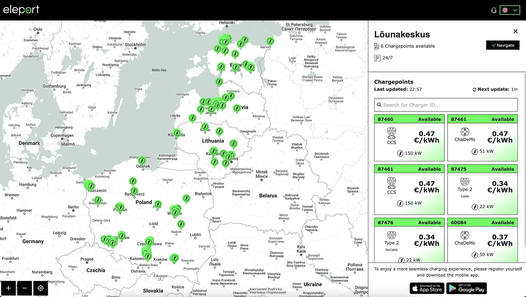 Eleport Maps – EV Charger Availability & Activation